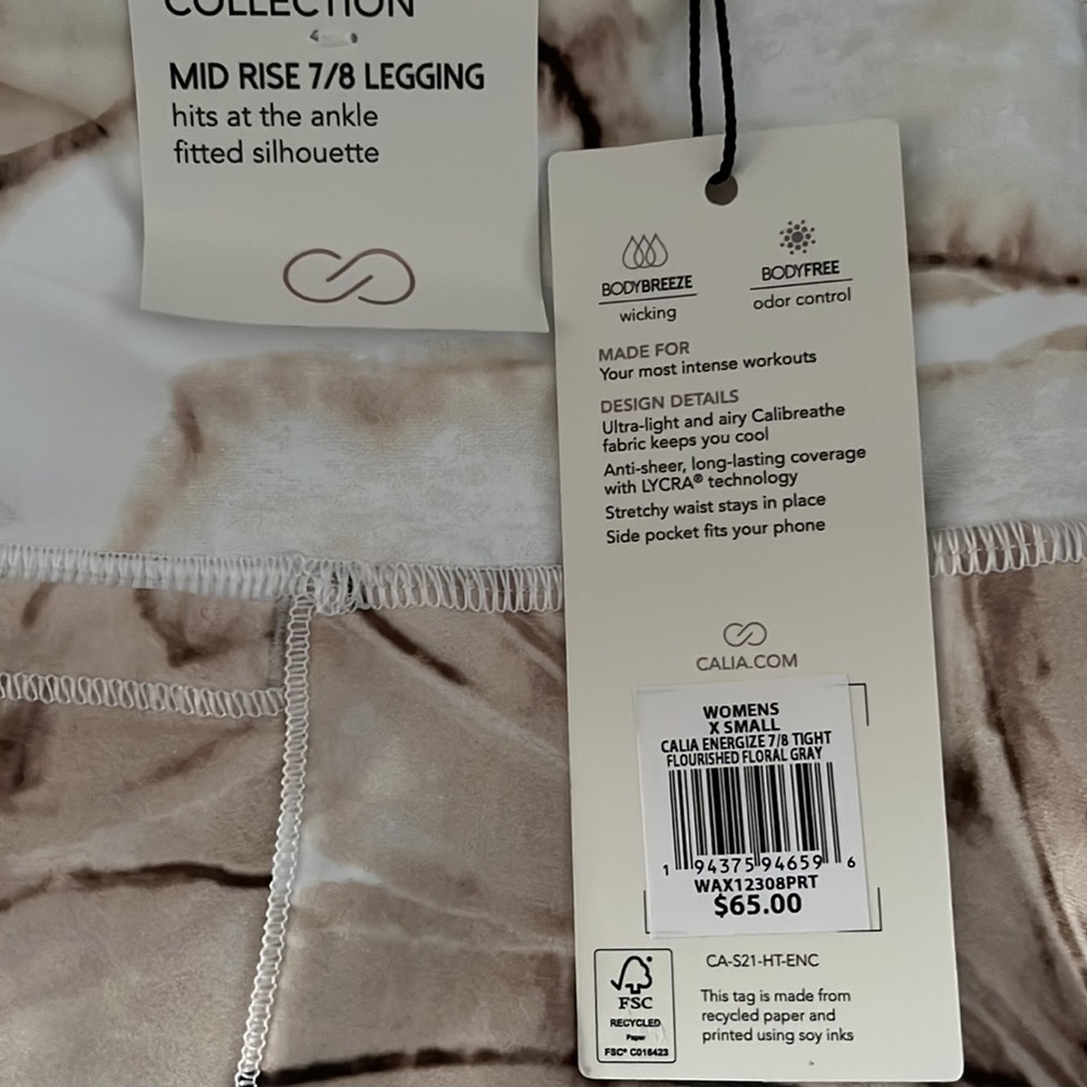 NWT CALIA Energize 7/8 Tight workout leggings - Picture 6 of 6